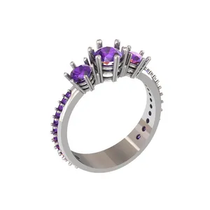 انگشتر نقره زنانه مدل سولیتر S54