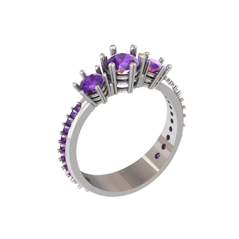 انگشتر نقره زنانه مدل سولیتر کد S57