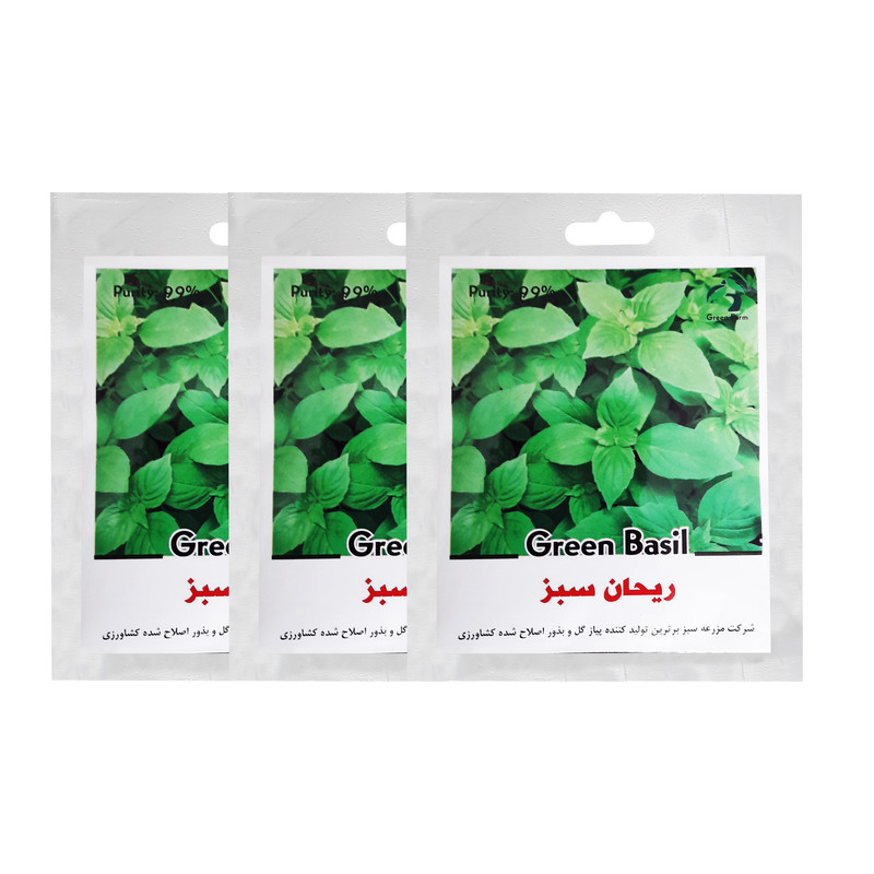بذر ریحان سبز گرین فارم کد 3 بسته 3 عددی بذر ریحان سبز گرین فارم کد 3 بسته 3 عددی