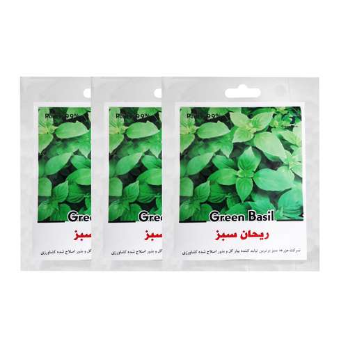 بذر ریحان سبز گرین فارم کد 3 بسته 3 عددی