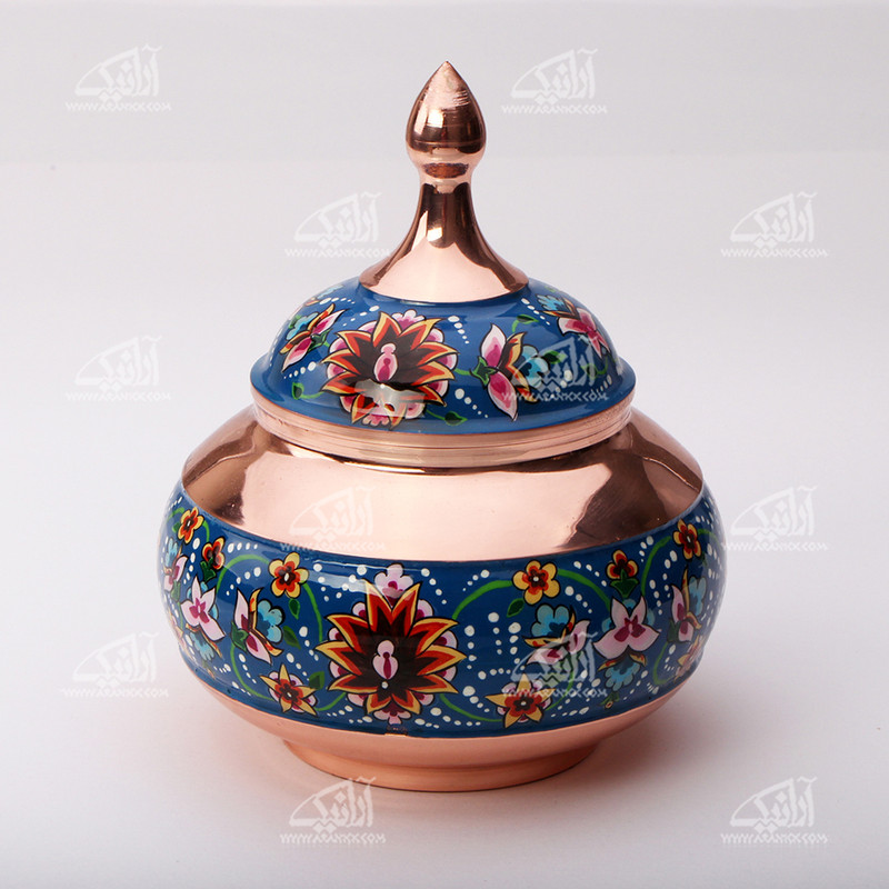 قندان‎ ‎‎مس و پرداز‎ ‎‎‎‎ ‎‎‎ ‎ ‎‎رنگ‎ ‎آبی‎ ‎ ‎‎طرح‎ ‎شاه عباسی‎ ‎ ‎‎‎‎مدل 1004700014