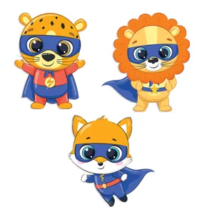 استیکر دیواری کودک جیک جیک مدل ابرقهرمانان کد T46 مجموعه 3 عددی