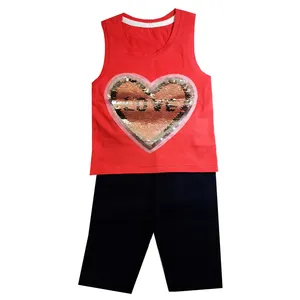 ست تاپ و شلوارک دخترانه مدل love 002