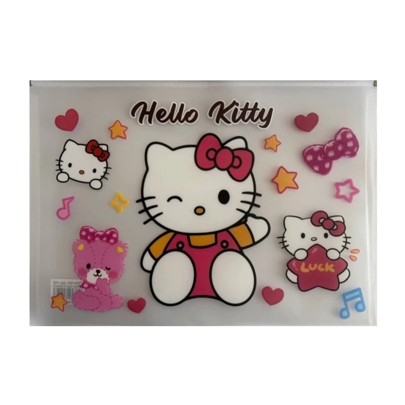 پوشه زیپ‌دار مدل  هلو کیتی فانتزی سایز A4