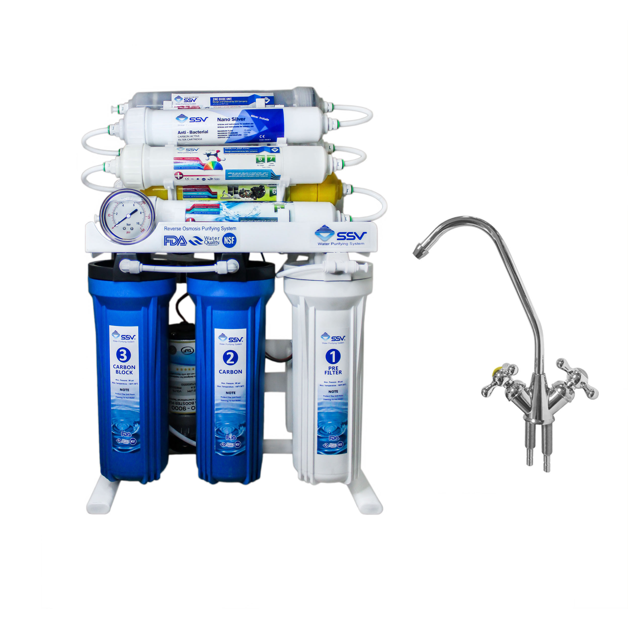 دستگاه تصفیه آب اس اس وی مدل MaxBlue 2wx1050 به همراه شیر تصفیه آب دستگاه تصفیه آب اس اس وی مدل MaxBlue 2wx1050 به همراه شیر تصفیه آب