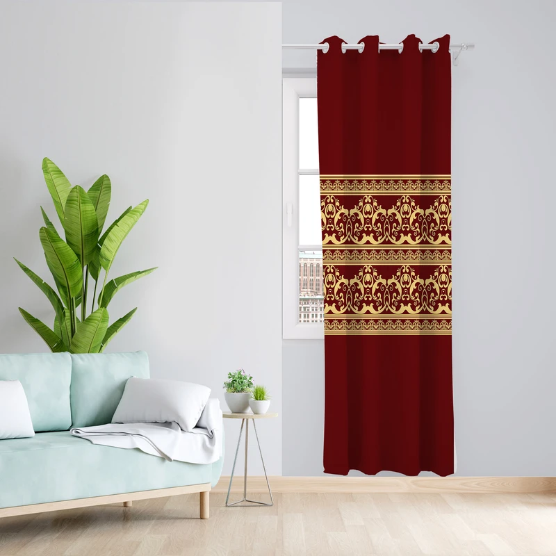 پرده طرح قاب مدل مخمل پانچی کد 1931 z سایز 140x200 سانتی متر