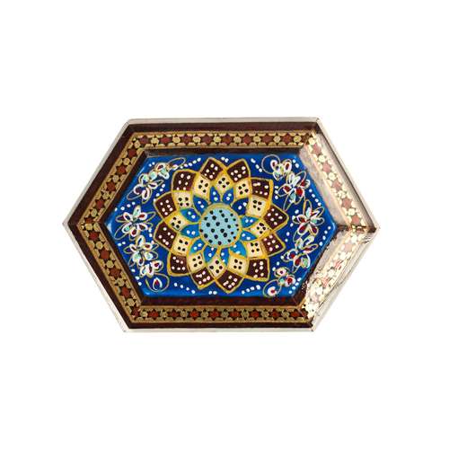 جعبه سکه خاتم کاری طرح شمسه تذهیب کد 6-2