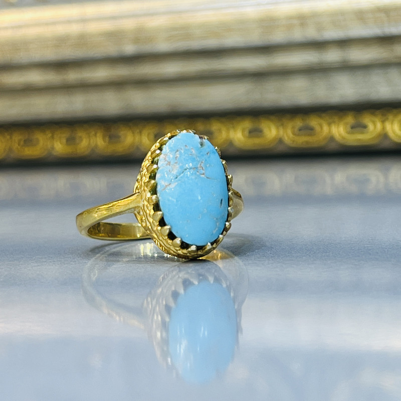 انگشتر نقره زنانه مدل مزین به فیروزه نیشابور