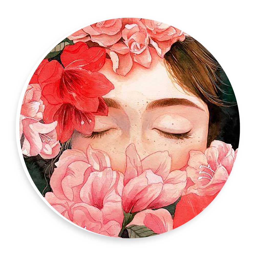 دیوارکوب طرح دختر و گل های زنبق مدل wtb618