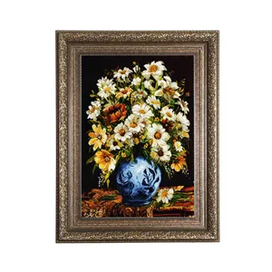 تابلو فرش دستباف طرح گل و گلدان مدل 85