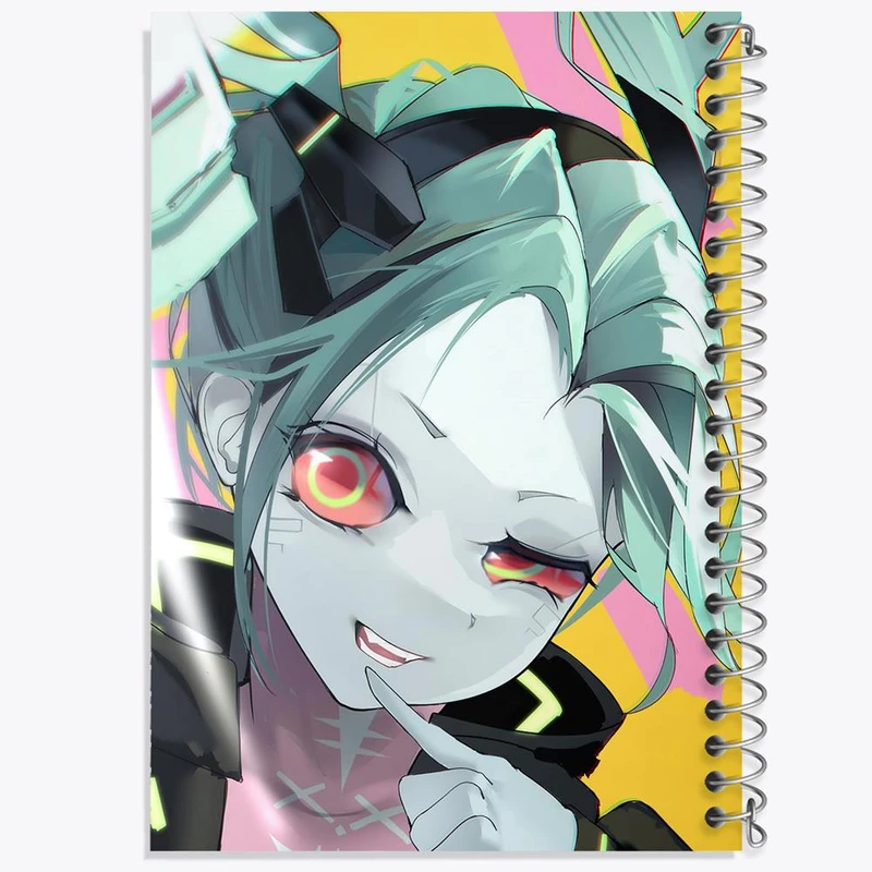 دفتر ژورنال نویسی 50 برگ خندالو مدل نقطه ای طرح ربکا انیمه سایبرپانک کد 23999