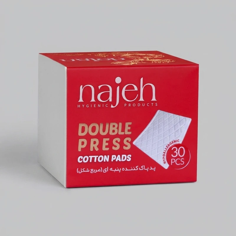 پد پاک کننده آرایش صورت ناژه مدل Double Press  بسته 30 عددی