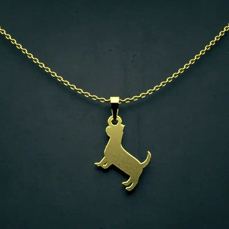 گردنبند طلا 18 عیار زنانه مدوپد مدل سگ کد J3-1-1010