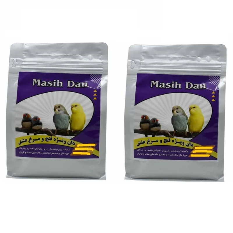 غذای مرغ عشق و فنچ مسیح دان مدل مخلوط وزن 850 بسته 2 عددی
