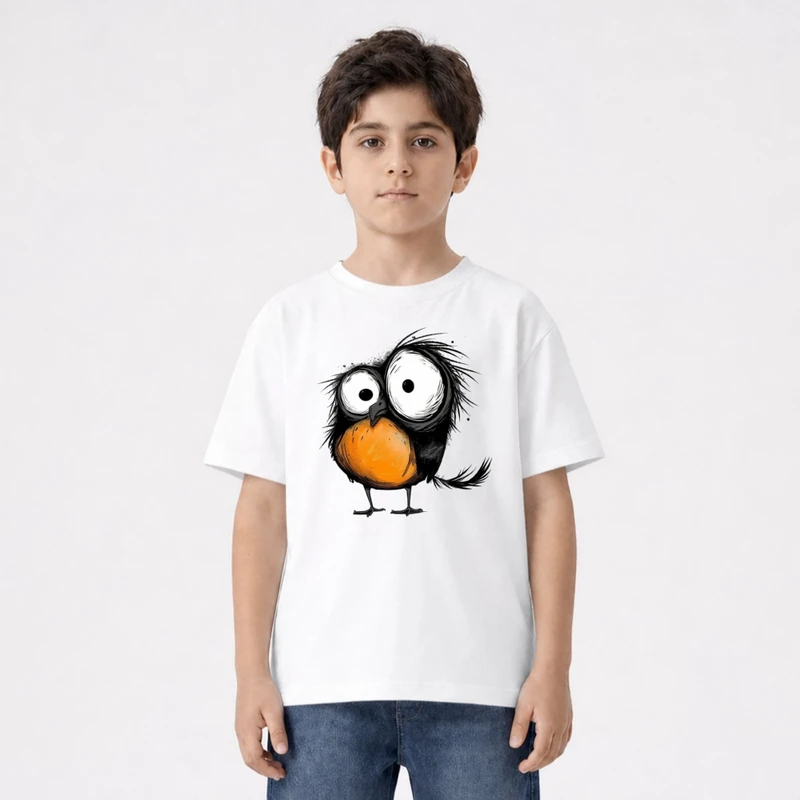 تی‌شرت آستین کوتاه یقه گرد بچگانه مدل جوجه کوچولو کد v2