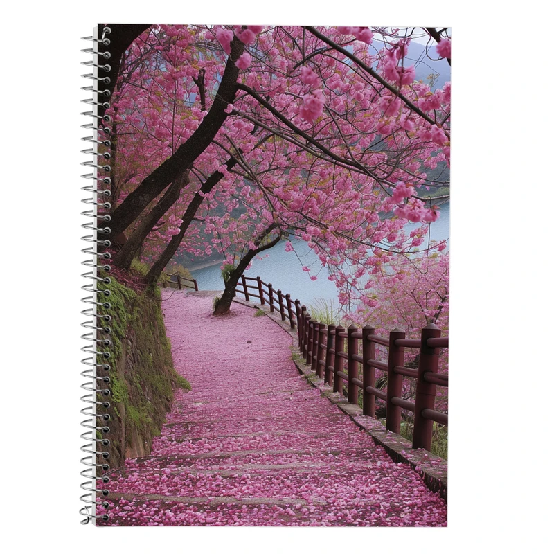 دفتر زبان 50 برگ مدوپد مدل دو خط طرح بهار کد DF13387