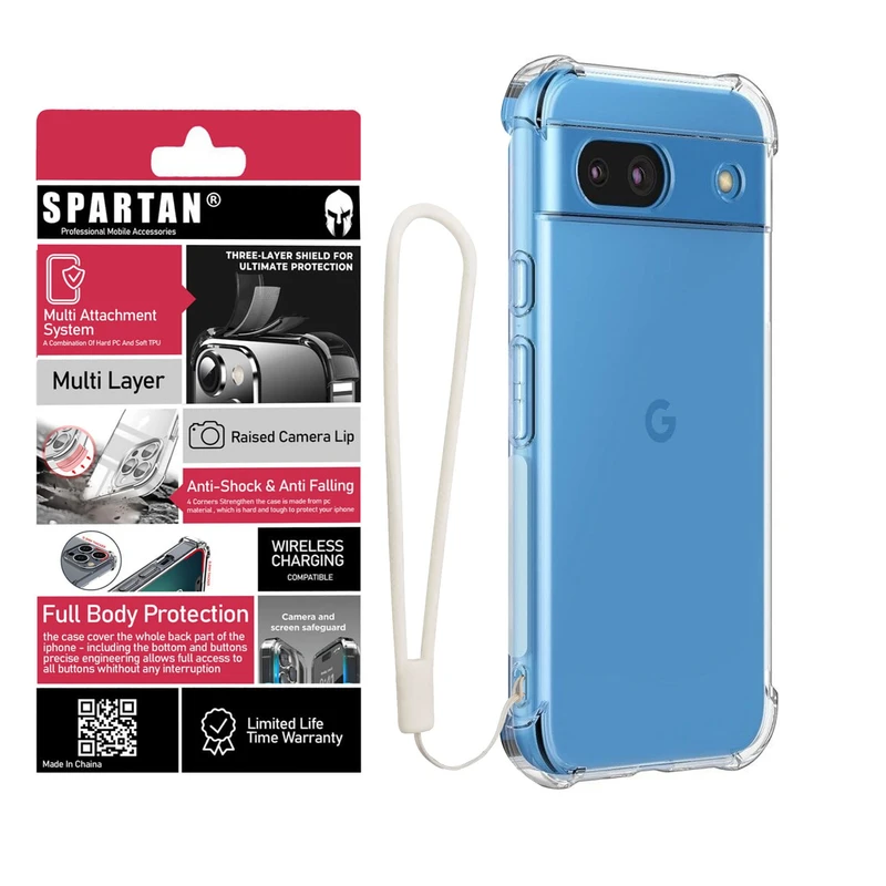 کاور اسپارتان مدل Airbag Strap مناسب برای گوشی موبایل گوگل Pixel 7A به همراه بند آویز