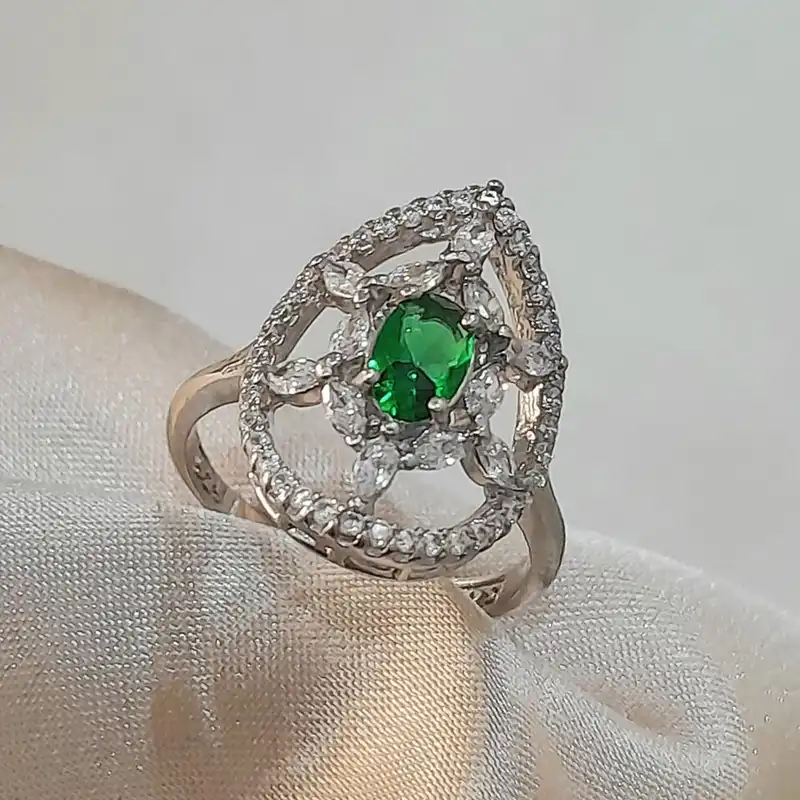 انگشتر نقره زنانه مدل جواهر JW5085