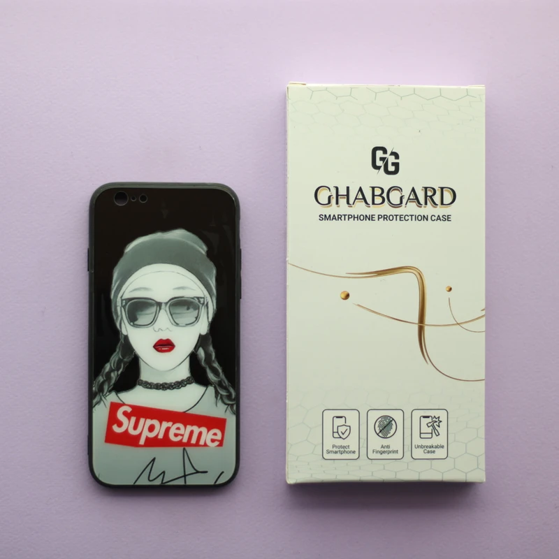 کاور قاب گارد مدل پشت گلس دخترانه مناسب برای گوشی موبایل اپل iPhone 6 / 6s