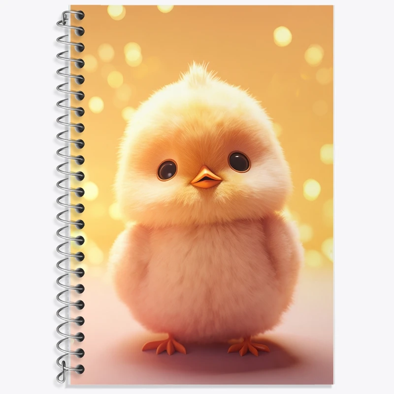 دفتر زبان 50 برگ خندالو مدل دو خط طرح جوجه کیوت کد F2611