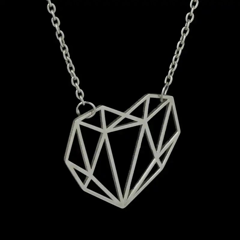 گردنبند نقره زنانه طرح قلب کد DG004