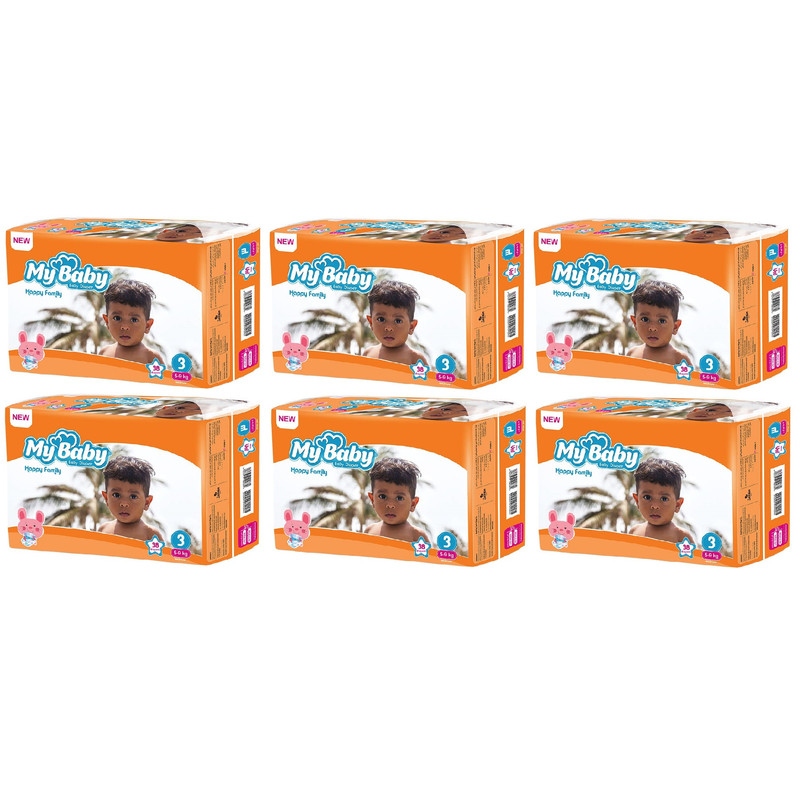 پوشک بچه مای بیبی سایز 3 بسته 38 عددی مجموعه 6 عددی