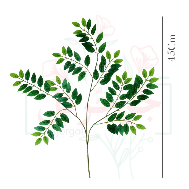 گل مصنوعی جُرجُرگل مدل بوته برگ درختی بسته 6 عددی