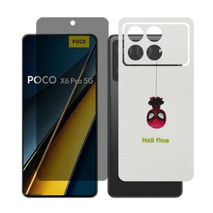 Glass Together model privacy Screen Protector Suitable for Xiaomi Poco X6 Pro Mobile Phone with Back cover sticker