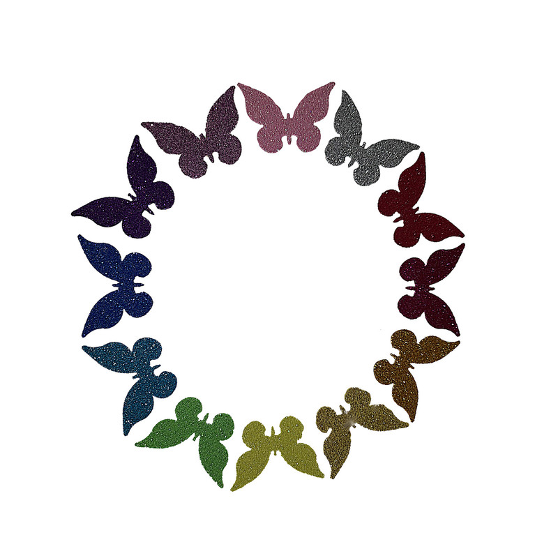 ابزار کادویی مدل پروانه اکلیلی رنگارنگ بسته 12 عددی