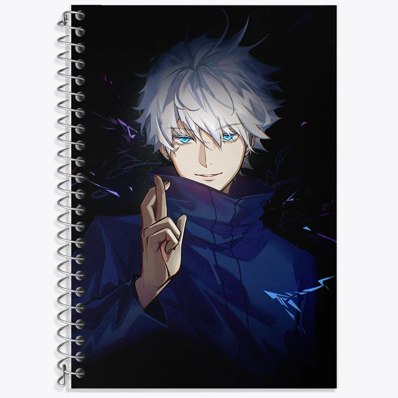 دفتر زبان 50 برگ خندالو مدل دو خط طرح گوجو ساتورو انیمه جوجوتسو کایزن کد F748