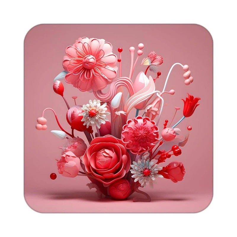 زیر لیوانی کاکتی طرح گل مدل mp19400