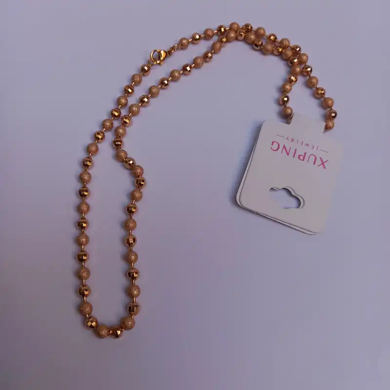 زنجیر زنانه ژوپینگ مدل گوی شنی و تراش دار