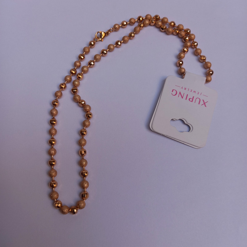 زنجیر زنانه ژوپینگ مدل گوی شنی و تراش دار زنجیر زنانه ژوپینگ مدل گوی شنی و تراش دار