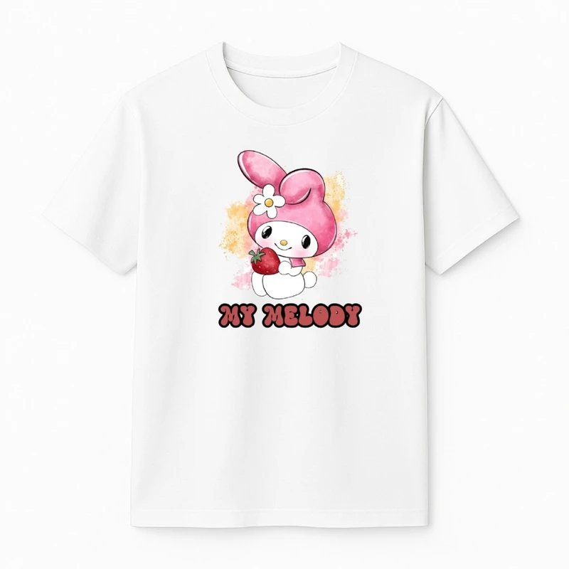 تی‌شرت آستین کوتاه دخترانه مدل ملودی کد v6 