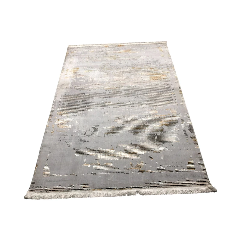 فرش ماشینی 700 شانه زمینه طوسی حاشیه طوسی مدل مراکشی