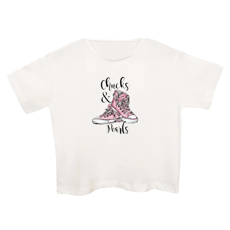 کراپ‌تی شرت آستین کوتاه زنانه مدل کتونی کد 6