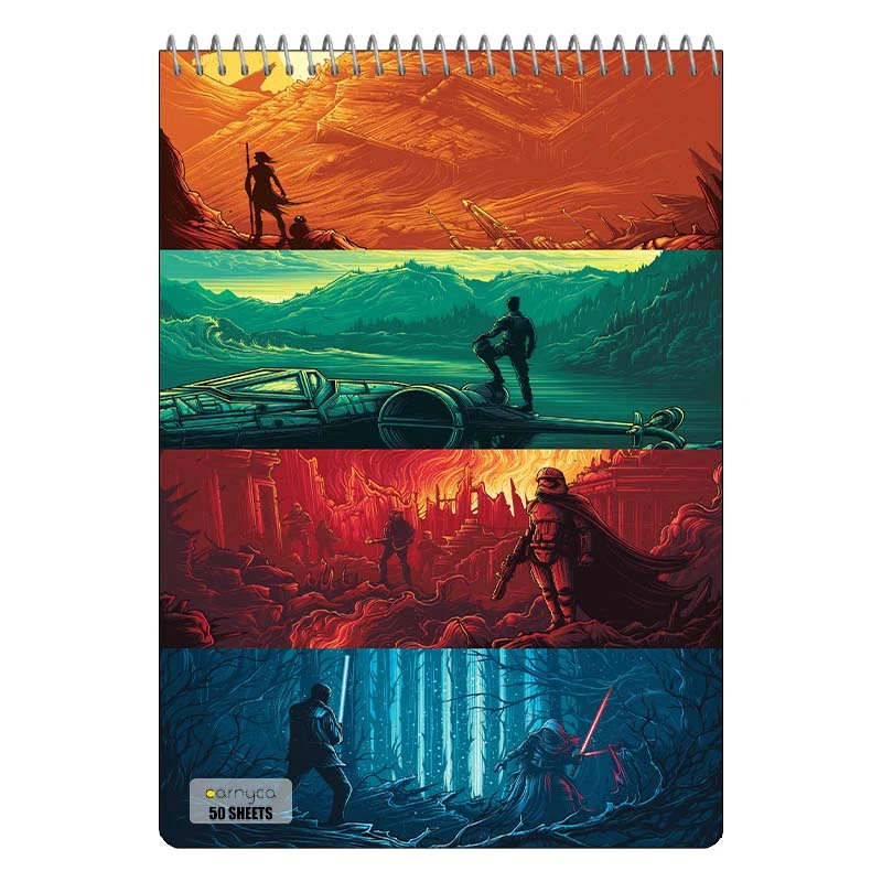 دفتر نقاشی 50 برگ سیمی کارنیکا طرح جنگ ستارگان Star Wars کد 53200