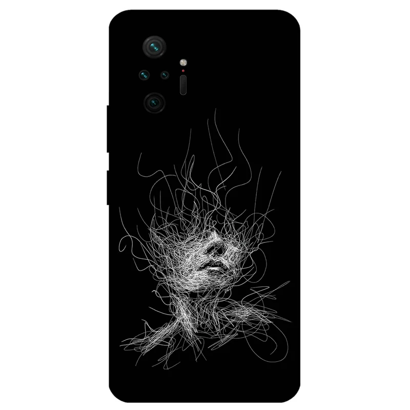 کاور مگافون طرح اسکچ صورت مدل 7423 مناسب برای گوشی موبایل شیائومی Redmi Note 10 Pro / 10 Pro Max