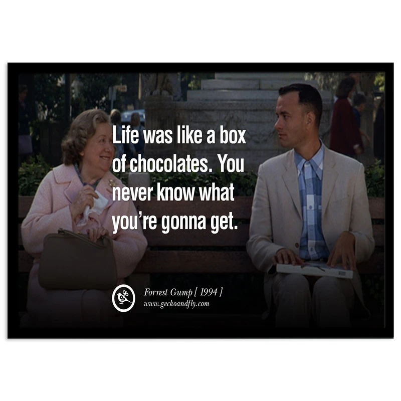 تابلو بکلیت طرح پیامی انگلیسی مثبت از فیلم Forrest Gump مدل B-s1827