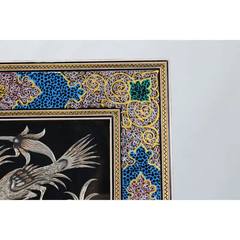 تابلو قلمزنی مدل گل و مرغ کد 302