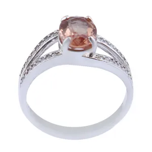 انگشتر نقره زنانه مدل بازرگانی میلادی الکساندریت تراش جواهری رکاب رادیوم کد AWR_1204