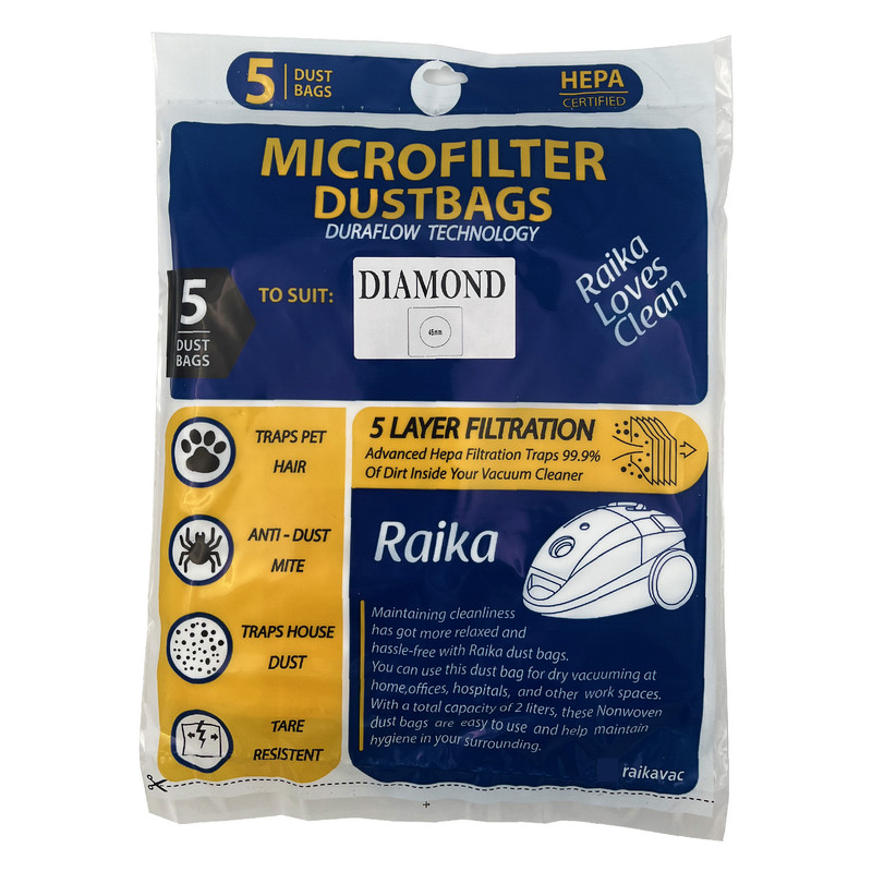 پاکت جاروبرقی مدل diamond بسته 5 عددی مناسب جاروبرقی گوسونیک GSV-3500