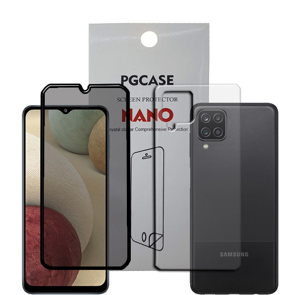 تصویر محافظ صفحه نمایش حریم شخصی مدل Star Max مناسب برای گوشی موبایل سامسونگ Galaxy A12 به همراه محافظ پشت گوشی