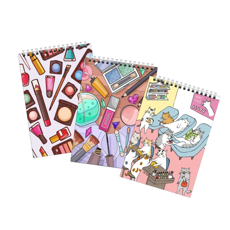 دفتر نقاشی 40 برگ لالالی لو طرح گربه و لوازم آرایش کد 22 مجموعه 3 عددی