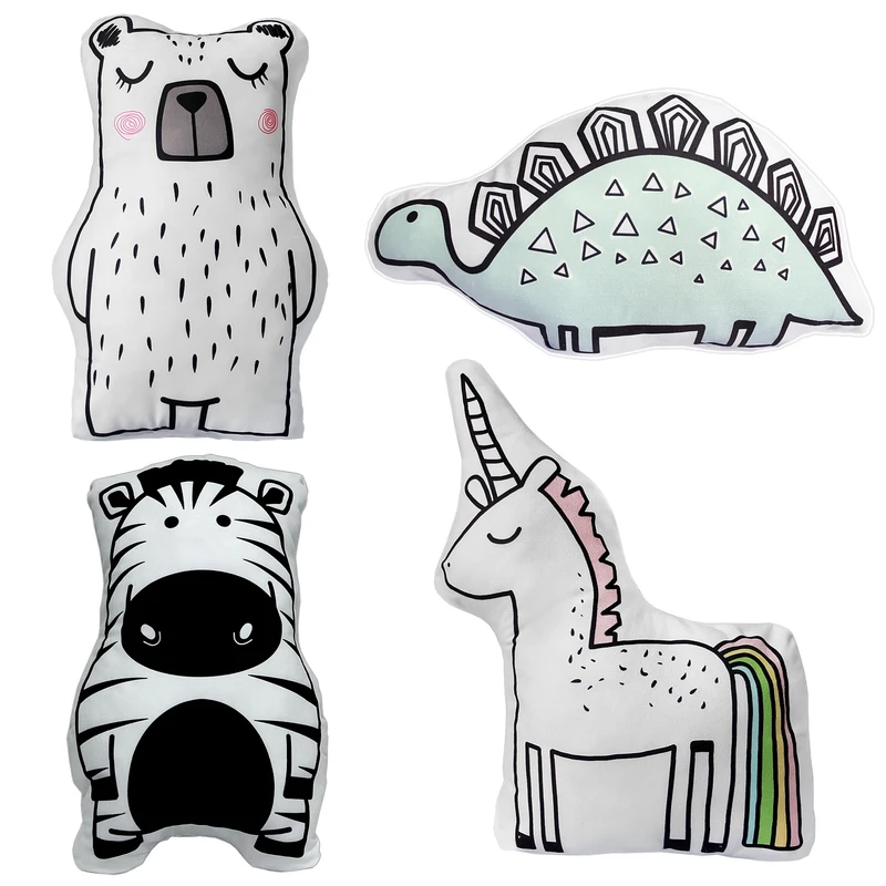 کوسن کودک مدل حیوانات 2 بعدی کد 033 بسته 4 عددی