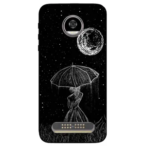 Megafone Girl and Moon 1369 Cover For Motorola Moto Z2 Play