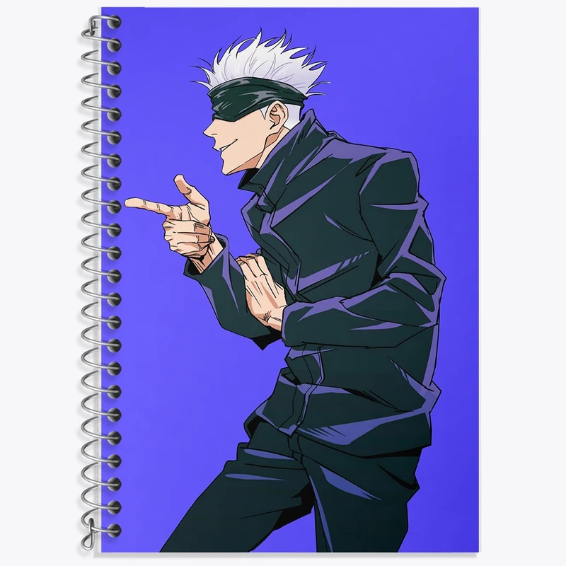 دفتر زبان 50 برگ خندالو مدل دو خط طرح گوجو ساتورو انیمه جوجوتسو کایزن کد F1572