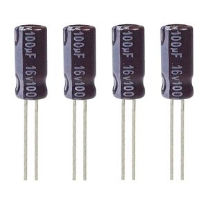  خازن الکترولیت 100 میکروفاراد 16ولت آکسبوم مدل TEC-10116 بسته 4 عددی 