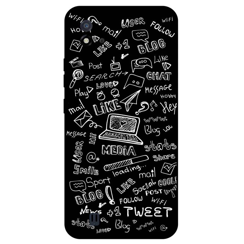 کاور مگافون طرح رسانه های اجتماعی مدل 1898 مناسب برای گوشی موبایل ریلمی C11 2021    