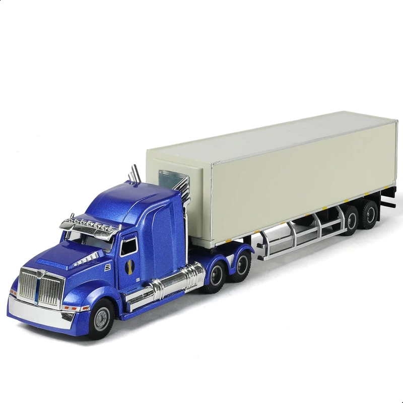 ماکت ماشین ناب سل مدل تریلی پیتربیلت فلزی کانتینربر یخچال دار کشنده 14 چرخ سنگین های تراک  کد HY-TRUCK NAAB002